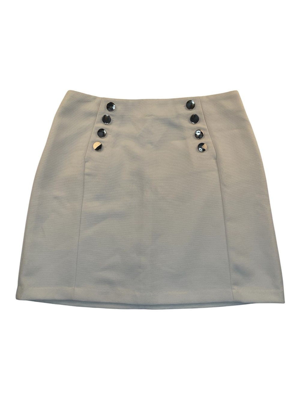 NWT H&M Ivory Mini Skirt with Metallic Button Detail Women’s Size 12